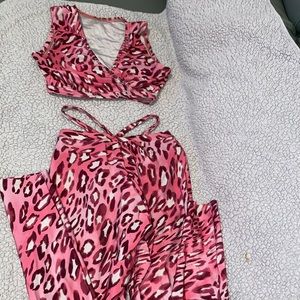 Soft Pink Animal-Print 2 pcs